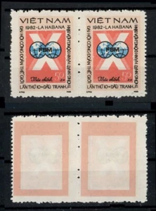 VIETNAM World Trade Union Pairs of 1165 Error Variety Print on Back MNH (VNE13) - Bild 1 von 2