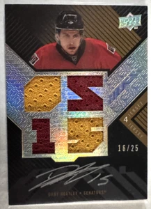 2008-09 UD BLACK DANY HEATLEY BLACK AUTO QUAD JERSEY #BAJ-HE #/25 - Picture 1 of 2