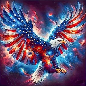 Clendo Independence Day Eagle Diamond Art Kits for Adults - 4 of July 5D Diamond - Picture 1 of 10