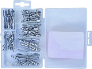 100 piezas Kit de remaches Surtido de aluminio Juego Pop Metal Cúpula Cabezal Acero Remaches ciegos - Imagen 1 de 1