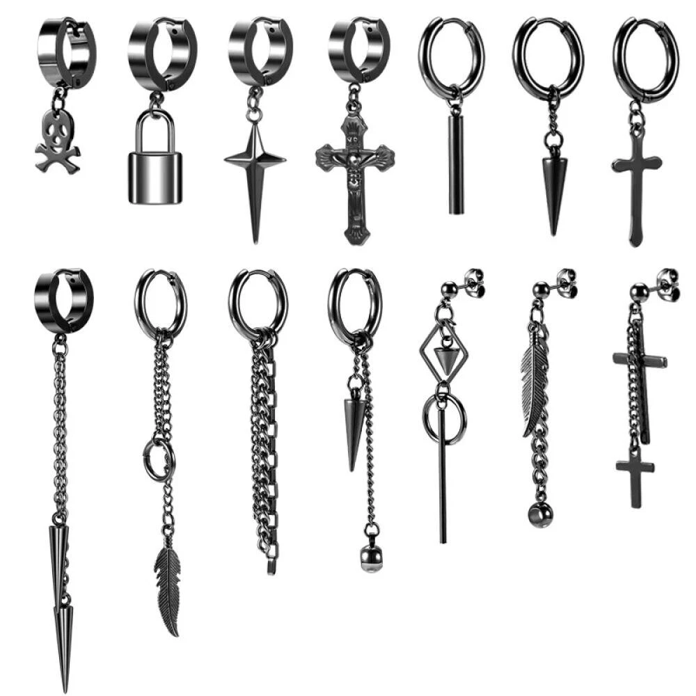 Acero Inoxidable Punk Huggie Pendientes De Moda - EBay