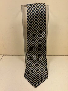 Corbata cuello ROMA azul blanco amarillo seda - Imagen 1 de 3