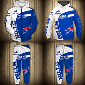 Buffalo Bills Jogging Outfits Set Athletic Pants Hoodie Tracksuit Activewear
