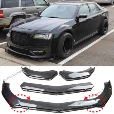 For Chrysler 300C SRT Carbon Fiber Front Bumper Lip Spoiler Splitter Body Kit Foto 1 de 4