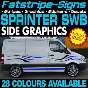 passend für MERCEDES SPRINTER SWB GRAFIK AUFKLEBER STREIFEN RENNEN CAMPER VAN WOHNMOBIL - Bild 1 von 2