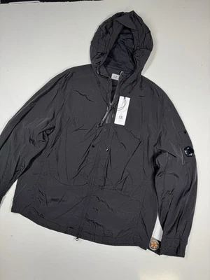 C.P. COMPANY 156A Chrome-R Zipped Hooded Overshirt in Black. -    XL. - Image 1 of 4