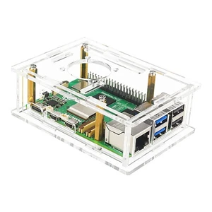 Acrylic Clear Protective Case Box Shell With Heat Cooling Fan for Raspberry Pi 5 - Picture 1 of 12