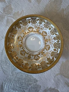 Antico piatto piattino Coalport Inghilterra oro incrostato osso Cina 5,5" - Foto 1 di 10
