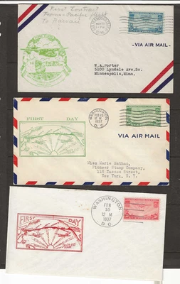US Scott #C20-22 Airmail First Day Covers 11-22-1935, 2-15-1937, trans pacific - Image 1 of 2