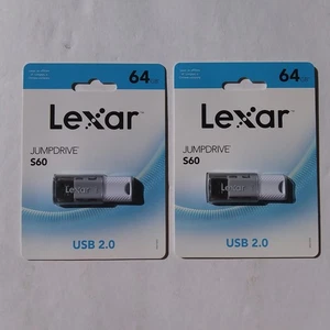 Lexar JumpDrive S60 64GB USB 2.0 Flash Drive Stick Memory Storage New Sealed (2) - Picture 1 of 1