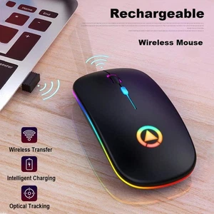 Dual Mode Rechargeable Wireless Silent LED Backlit - Picture 1 of 29