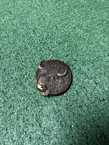 Vintage 70er Gürtelschnalle Tiffany Studio New York Büffel Messing Buckle Klassiker - Bild 1 von 4