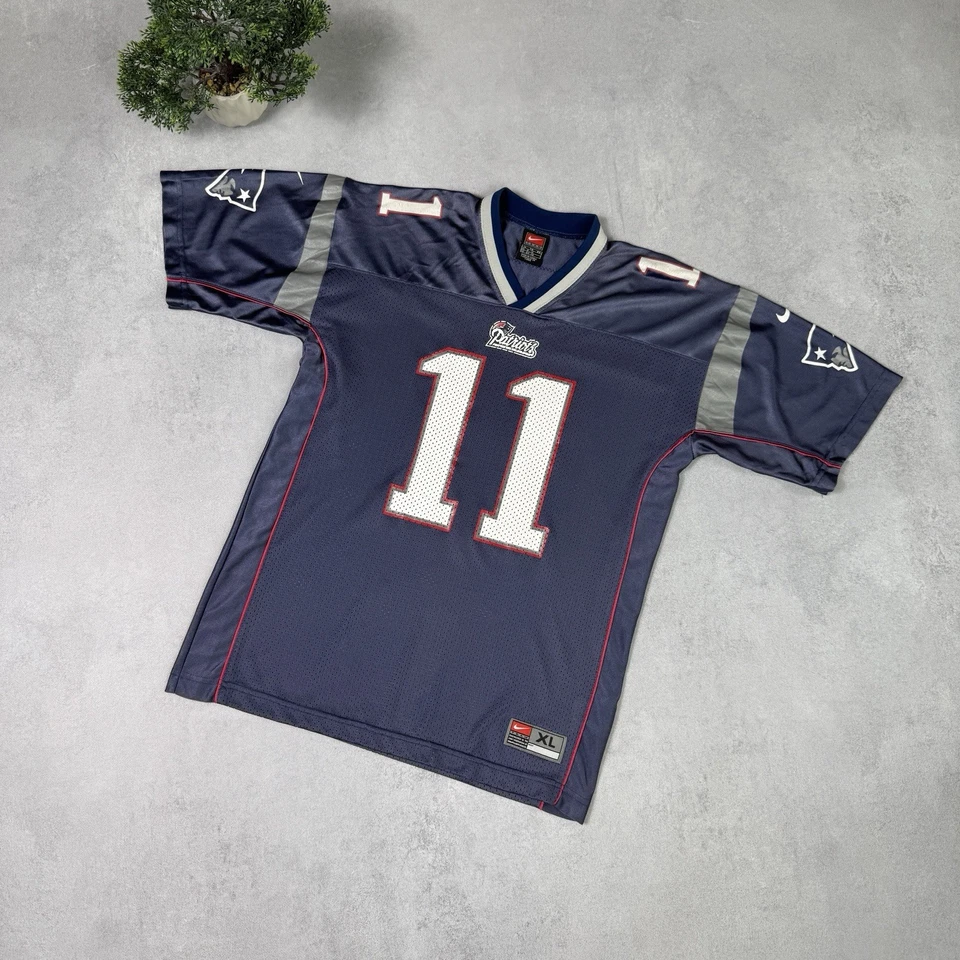 Camiseta deportiva de fútbol juvenil vintage Nike New England Patriots #11 Drew Bledsoe talla XL Foto 1 de 4
