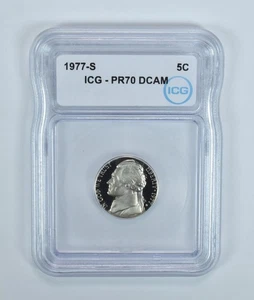 1977-S Jefferson Nickel PR70 DCAM ICG *4460 - Picture 1 of 5