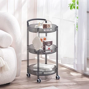 Home Rolling 3-Tier Utility Cart Kitchen Storage Trolley on Wheels Shelf Rack UK - Picture 1 of 15