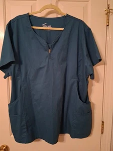 BUTTERWEICHES Stretch Unisex Gr. 3X Carib Blue Scrub Top 4 Taschen - Bild 1 von 8