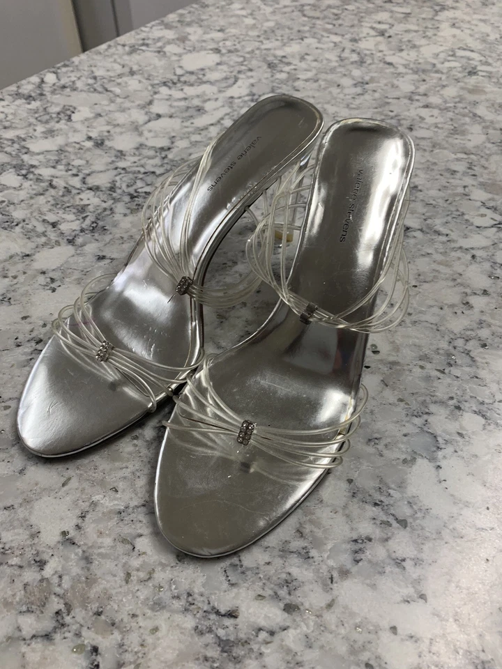 Mujer Plateado/Claro con Estrás Slide Talla 7 Foto 1 de 4