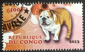 135.CONGO 2013 (400F) USED STAMP DOGS (BULLDOG ANGLAIS) - Picture 1 of 1