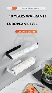 Kitchen Paper Towel Cling Wrap Holder Hanger Rack Organizer Under Cabinet Roll - Bild 1 von 15