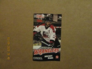 ECHL Las Vegas Wranglers Vintage Defunct Style#2 05-06 Team Logo Pocket Schedule