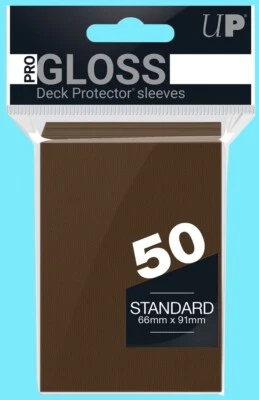 50 Ultra PRO GLOSS BROWN STANDARD SIZE DECK PROTECTOR Card Sleeves mtg ccg tcg - Image 1 of 3