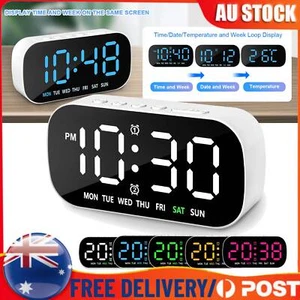 Small Digital Alarm Clocks 5 Levels Brightness Dual Alarm 12/24Hr Snooze Clock - Picture 1 of 21