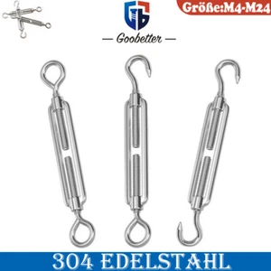 304 Edelstahl Spannschloss Drahtseil Seilspanner Spannschraube Spanner Haken Öse - Bild 1 von 54