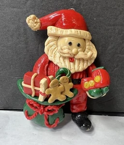Vintage Polymer Clay Santa Christmas Ornament - Picture 1 of 3