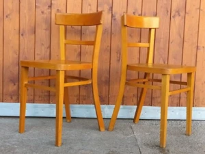 50er Vintage Dining Room Chair Frankfurt Kitchen Kneipenstuhl Wooden 1/33 - Picture 1 of 11