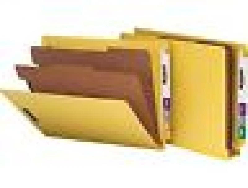 Smead Pressboard End Tab Classification Folders Letter 2 Partition Yellow 20 Ct. - Image 1 of 1