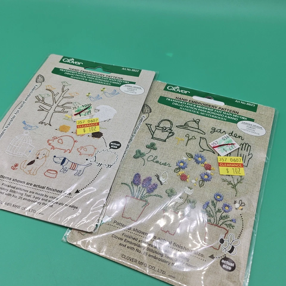 Nuevo Trébol Sellado Bordado a Mano Patrón Animal Y Jardín Patrones 8822 y 8823 Foto 1 de 4