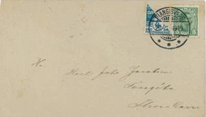 P0328 - Färöer Inseln - POSTGESCHICHTE - Dänisch 4 Öre halbiert auf BRIEF 1919 - Bild 1 von 1