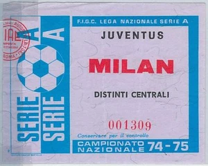 65583 - Vecchio  BIGLIETTO PARTITA CALCIO - 1974 / 1975 : JUVENTUS / MILAN - Imagen 1 de 1