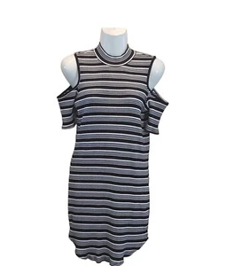 Derek Heart Damen Freizeit minimalistisch Scheinhals Kaltschulter Kleid Gr. Medium Neu mit Etikett - Bild 1 von 8