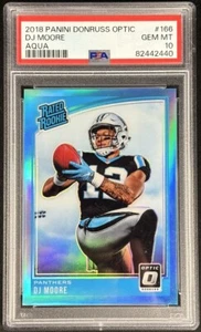 DJ Moore 2018 Optic Rated Rookie Aqua /299 Prizm RC Blue #166 PSA 10 Donruss - Picture 1 of 2
