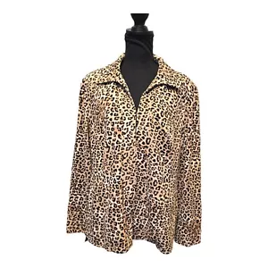 Chico's Animal Ponte LS Jacket Leopard Print Women's Size 2 US 12/14 NWT $119 - Picture 1 of 14