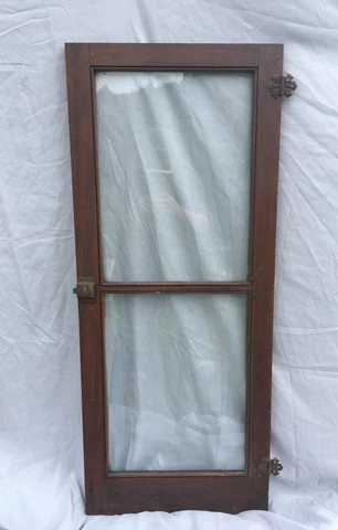Vtg 1920's Brown 18x44 Cabinet Bookcase Kitchen Pantry Window Door Old 118-18C Cover