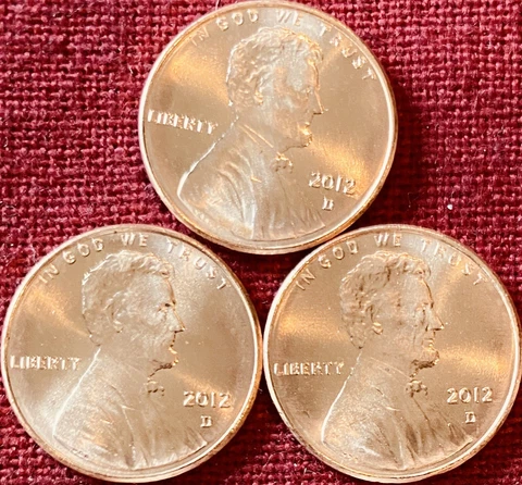 2012 D Lincoln Shield Cent Gem BU From OBW - Lot Of Three Cover