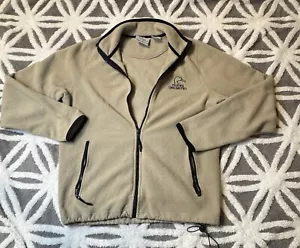 Ducks Unlimited Fleece Jacket Mens Medium Beige Full Zip Casual Camp - Picture 1 of 6