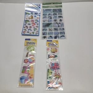 Aquatic Ocean Life Beach Stickers 4 packs -Dolphins, Fish, Seals, Beach Wear - Picture 1 of 5