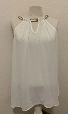 Camiseta sin mangas The Clothing Company MEDIANA cadena blanca B666 nueva con etiquetas Foto 1 de 4