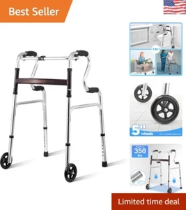 Deluxe Rollator Walker for Seniors with Adjustable Height and Comfort Grip - Picture 1 of 9
