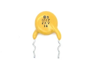 1x Keramik-Kondensator 1,2nF / 2kV, ø10x3,7 / RM10 / 5% (1200pF, 2000V-)C73 - Bild 1 von 1