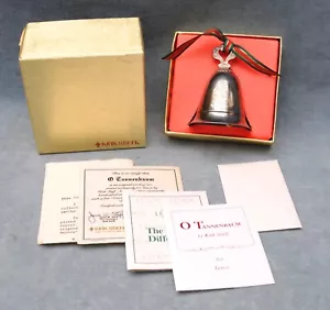 "CAJA DE MÚSICA CAMPANA PLATEADA LENOX KIRK STIEFF EN CAJA CON DOCUMENTOS - ""TANNENBAUM" - Imagen 1 de 3