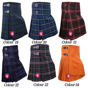 Scottish Mens Kilts Highland Tartan 8 Yard 16OZ Dress Skirt & Kilt Flashes - Picture 1 of 25