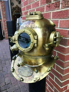Vintage Boston Diving helmet Brass Scuba Marine Diving Divers Helmet Design Gift - Picture 1 of 4