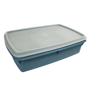 Tupperware Tuppercraft Storage Container 767-1 Blue Stow N Go w Lid Made In USA - Picture 1 of 10