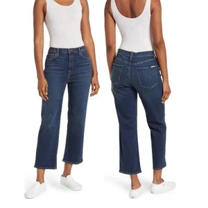 Hudson Noa Mid Rise Straight Crop Stretch Jeans Giana Blue Women's Size 27 NEW - Picture 1 of 11