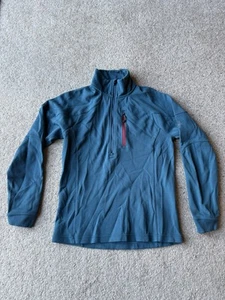 Smartwool Mens Half Zip Merino Wool Teal Pull Over Outdoor Sweater S 36-38 - Picture 1 of 15