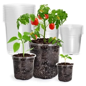 30 Packs 6.5/5/4" Clear Nursery Pots Variety Pack, Transparent Plastic Plant ... - Picture 1 of 6